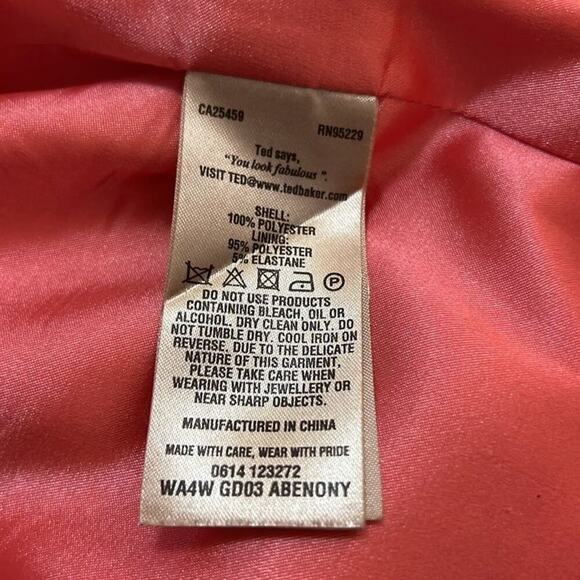 TED BAKER LONDON ABENONY NEON SHEATH DRESS SIZE 4 - Picture 7 of 11